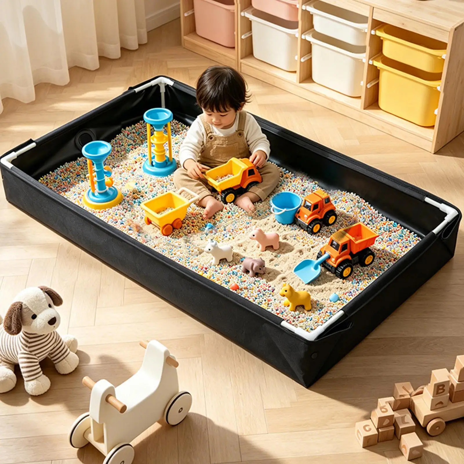 Kids Outdoor Sandbox - Foldable Sandbox Outdoor Water Play with