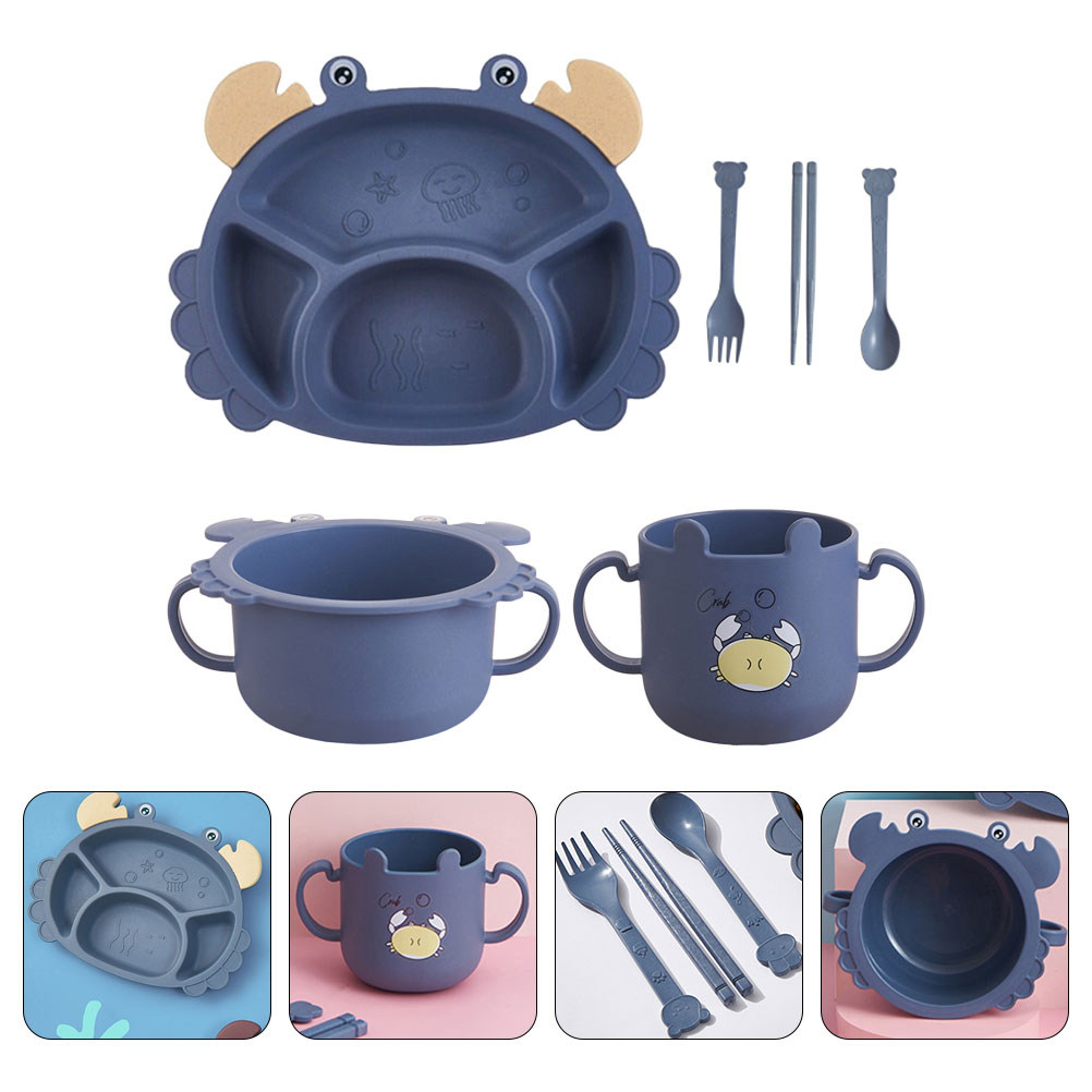 Kids Outdoor Dining Set - 6Pcs Children Dining Set Toddler Tableware