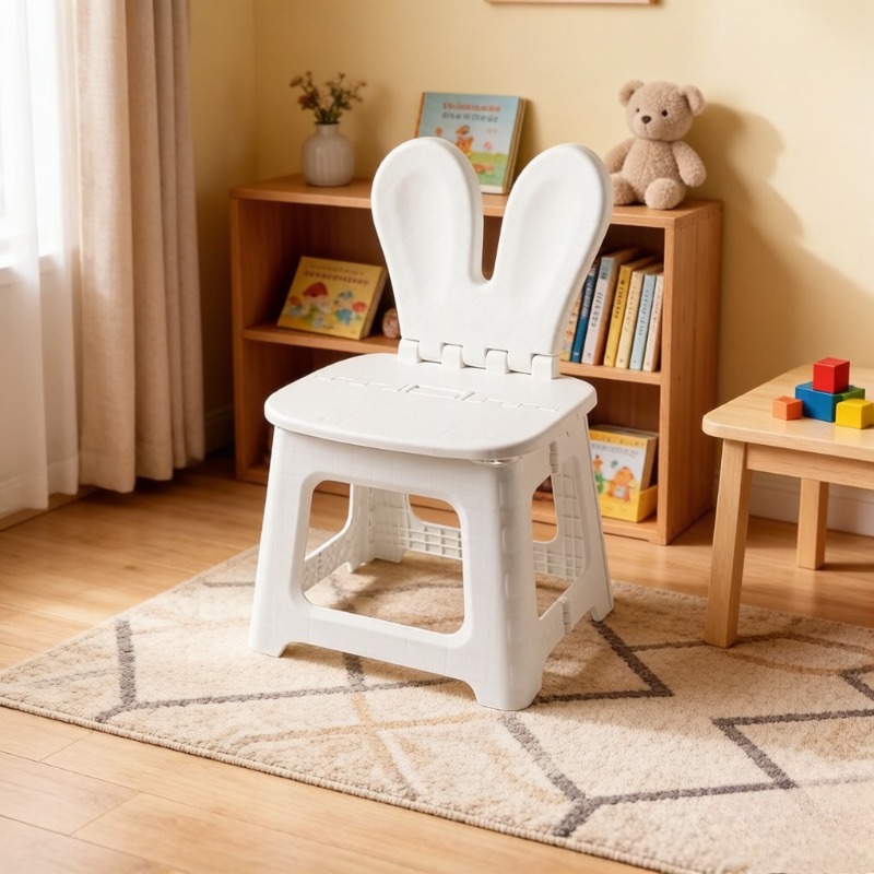 2PCS Thickened Rabbit Cartoon  - Kids Outdoor Folding Chair ulasan dan harga