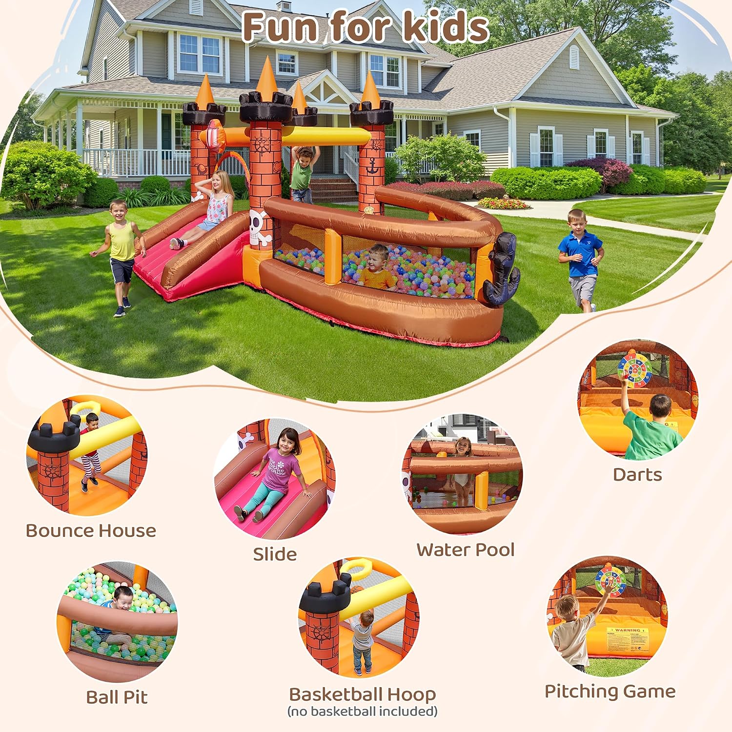 Inflatable Bounce House for Ki - Kids Outdoor Jump House ulasan dan harga