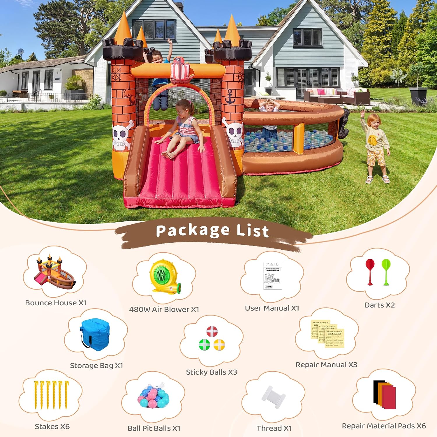 Inflatable Bounce House for Ki - Kids Outdoor Jump House ulasan dan harga