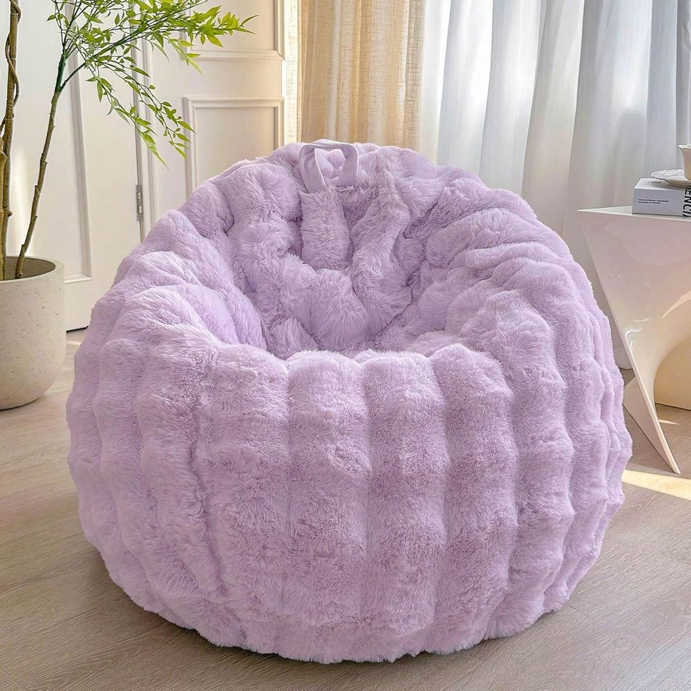 Faux Rabbit Fur Bean Bag Cover - Kids Outdoor Storage ulasan dan harga