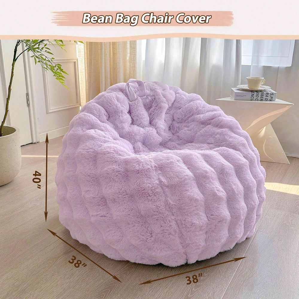 Faux Rabbit Fur Bean Bag Cover - Kids Outdoor Storage ulasan dan harga