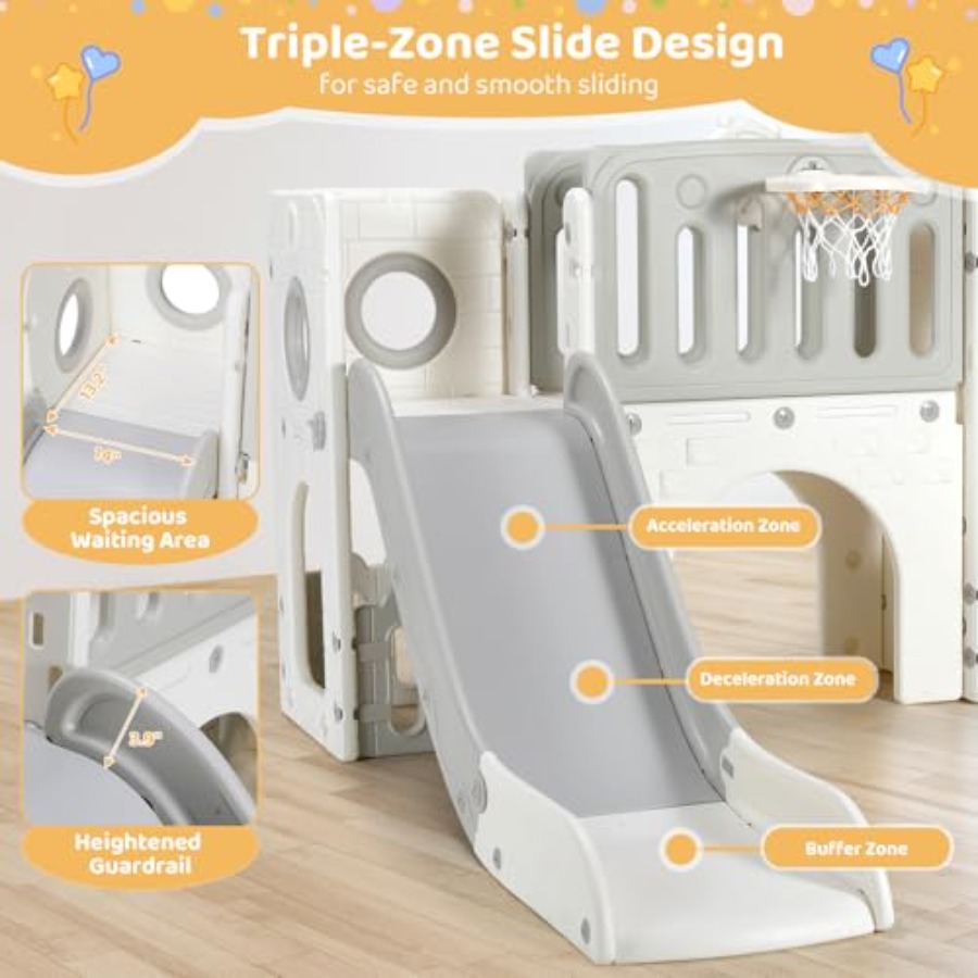 9 in 1 Toddler Slide Set, Larg - Kids Outdoor Playground ulasan dan harga