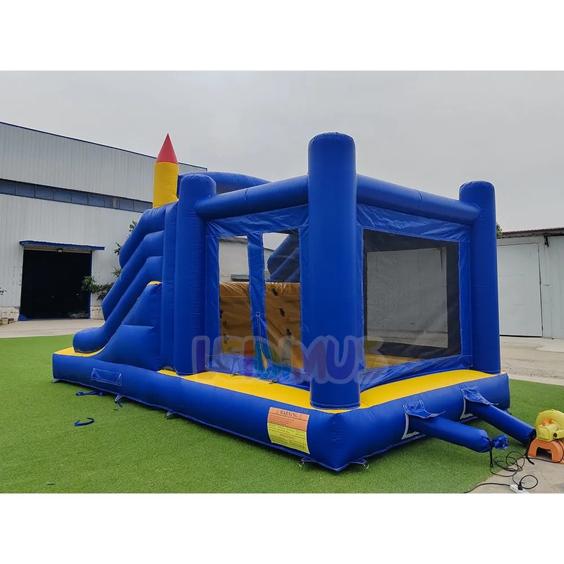 Commercial PVC Blue Yellow Inf - Kids Outdoor Jump House ulasan dan harga