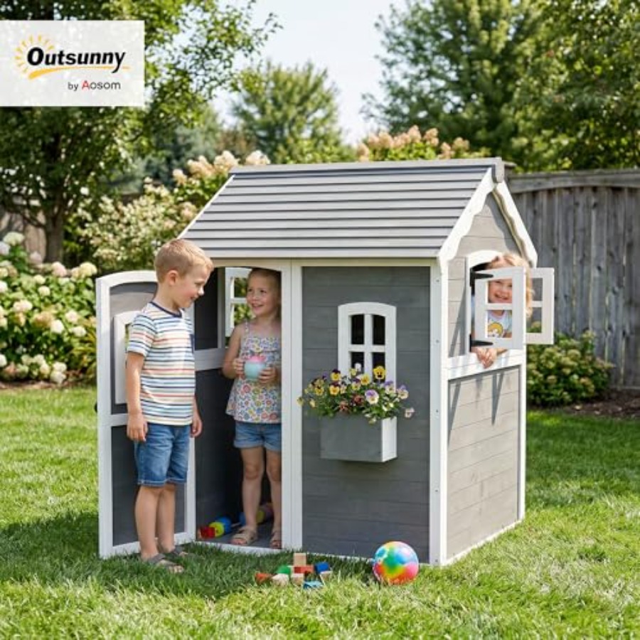 Outdoor wooden playhouse for k - Kids Outdoor Flooring ulasan dan harga