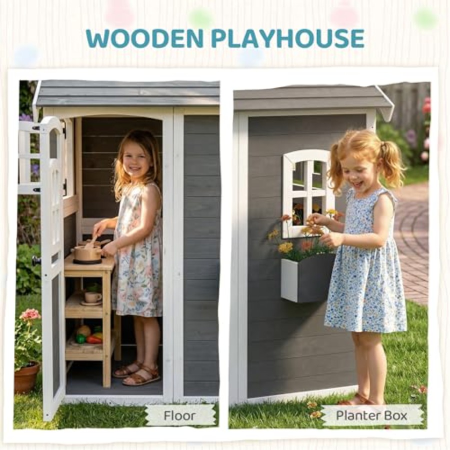 Outdoor wooden playhouse for k - Kids Outdoor Flooring ulasan dan harga