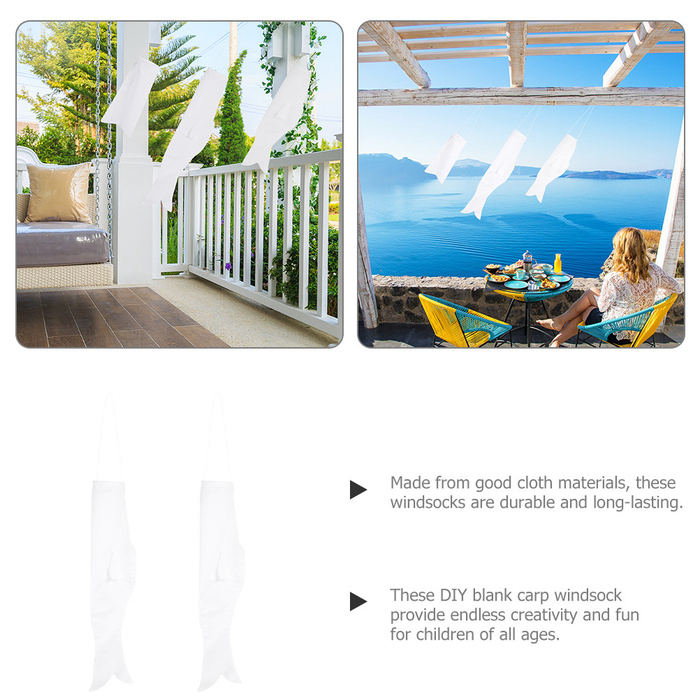 2Pcs Blank Cloth Carp Windsock - Kids Outdoor Decor ulasan dan harga