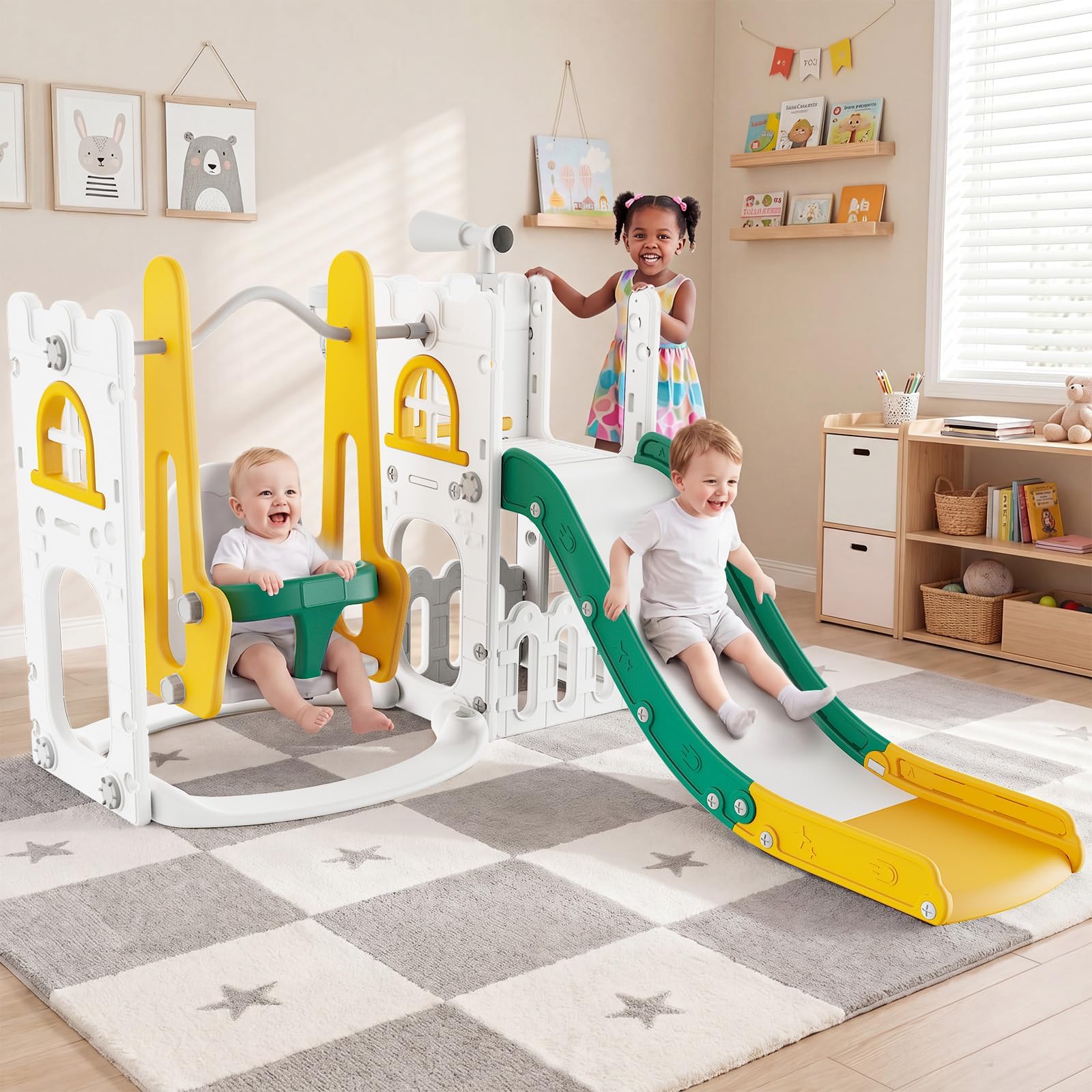 7 in 1 Toddler Slide And Swing - Kids Outdoor Playground ulasan dan harga
