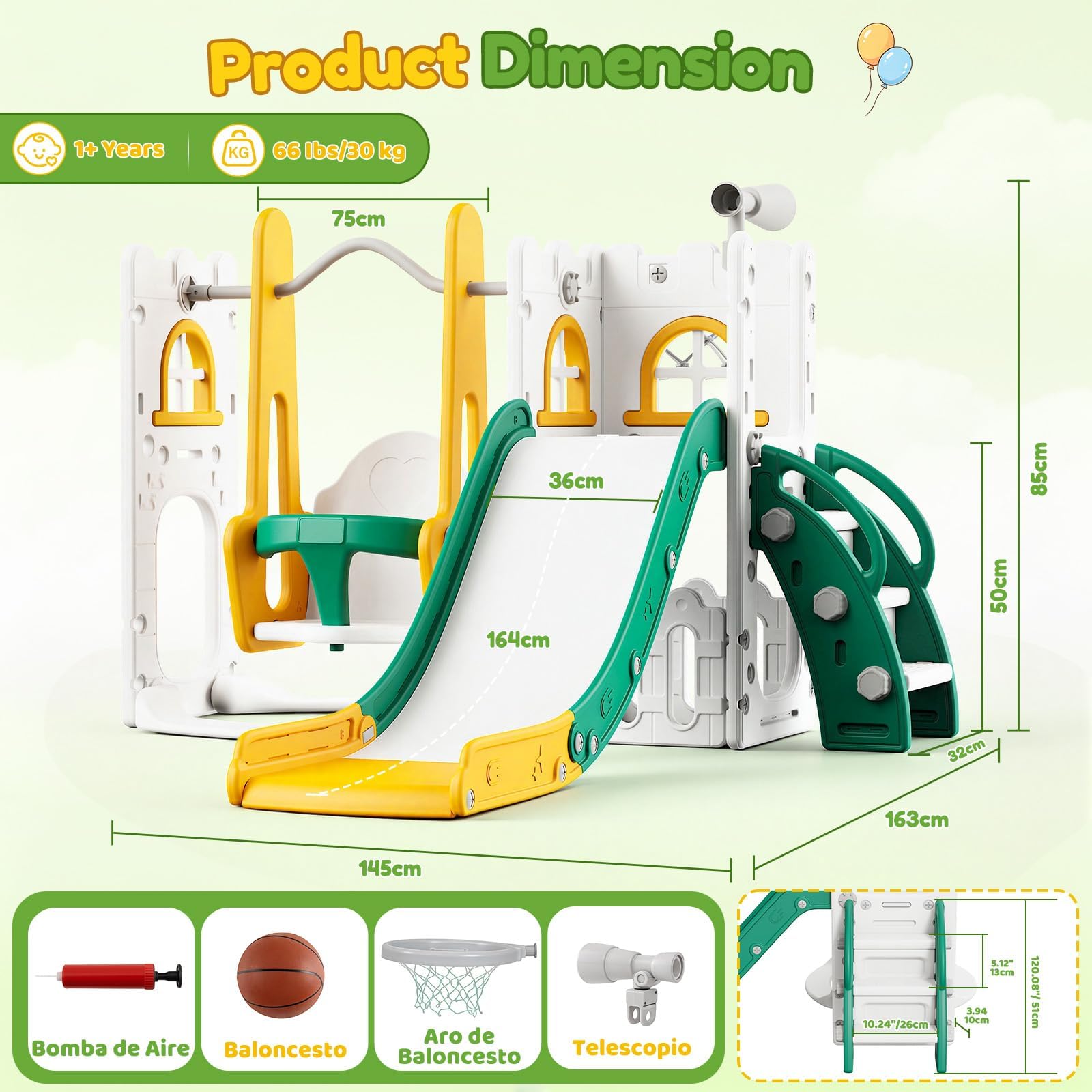 7 in 1 Toddler Slide And Swing - Kids Outdoor Playground ulasan dan harga