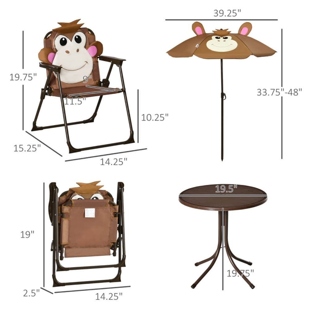 Cute Monkey Kids Patio Table C - Kids Outdoor Dining Set ulasan dan harga