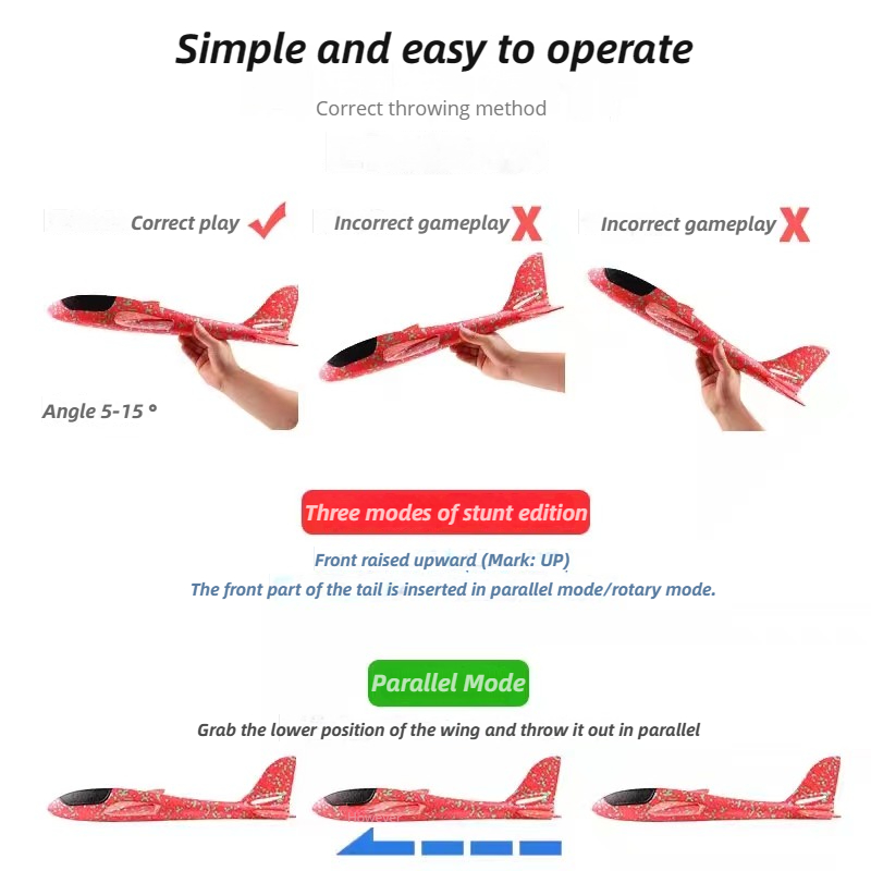 48cm Large Foam Airplane Child - Kids Outdoor Storage ulasan dan harga