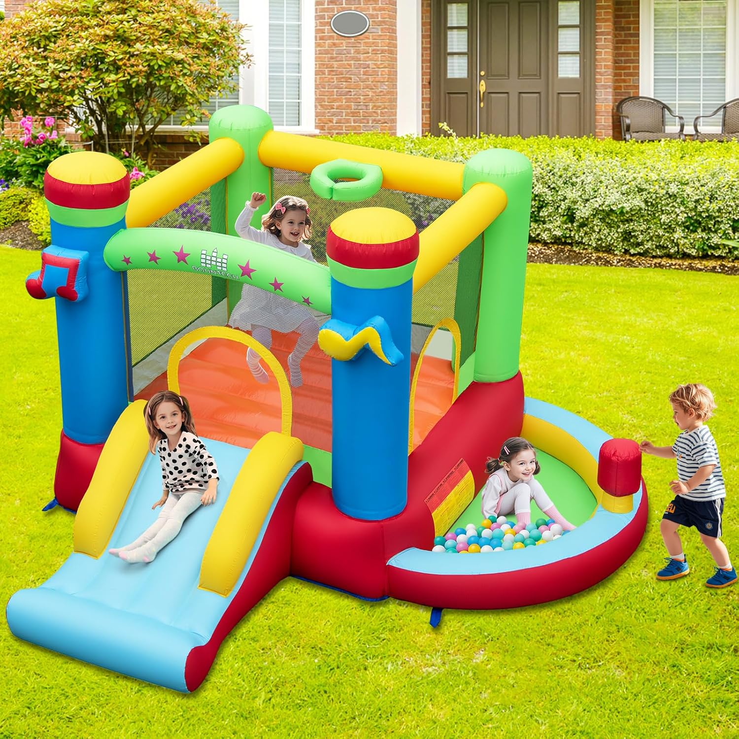 Inflatable Bounce House with B - Kids Outdoor Jump House ulasan dan harga