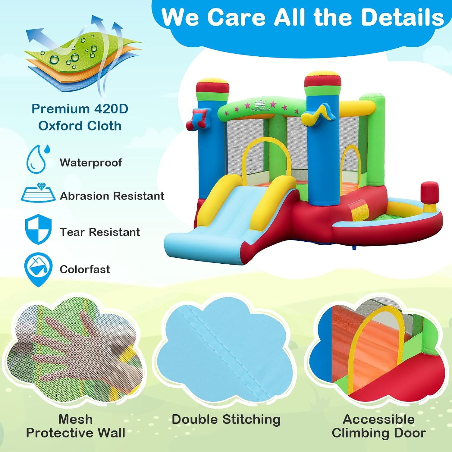 Inflatable Bounce House with B - Kids Outdoor Jump House ulasan dan harga