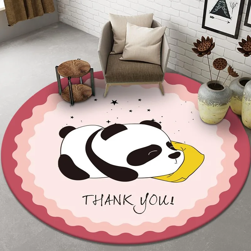 Cartoon Panda Printed Round Ca - Kids Outdoor Yoga ulasan dan harga
