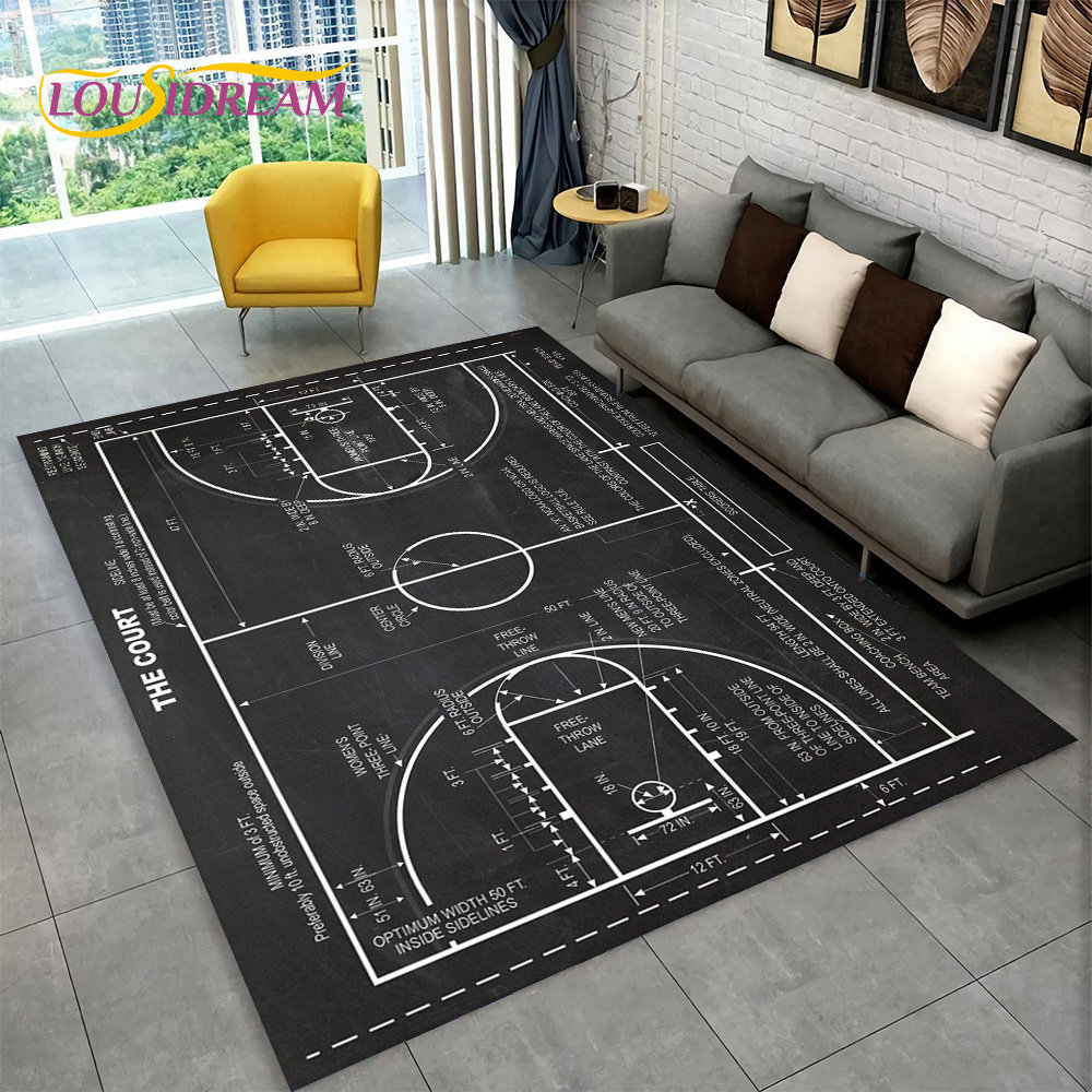 3D Basketball Cour Cartoon Are - Kids Outdoor Flooring ulasan dan harga