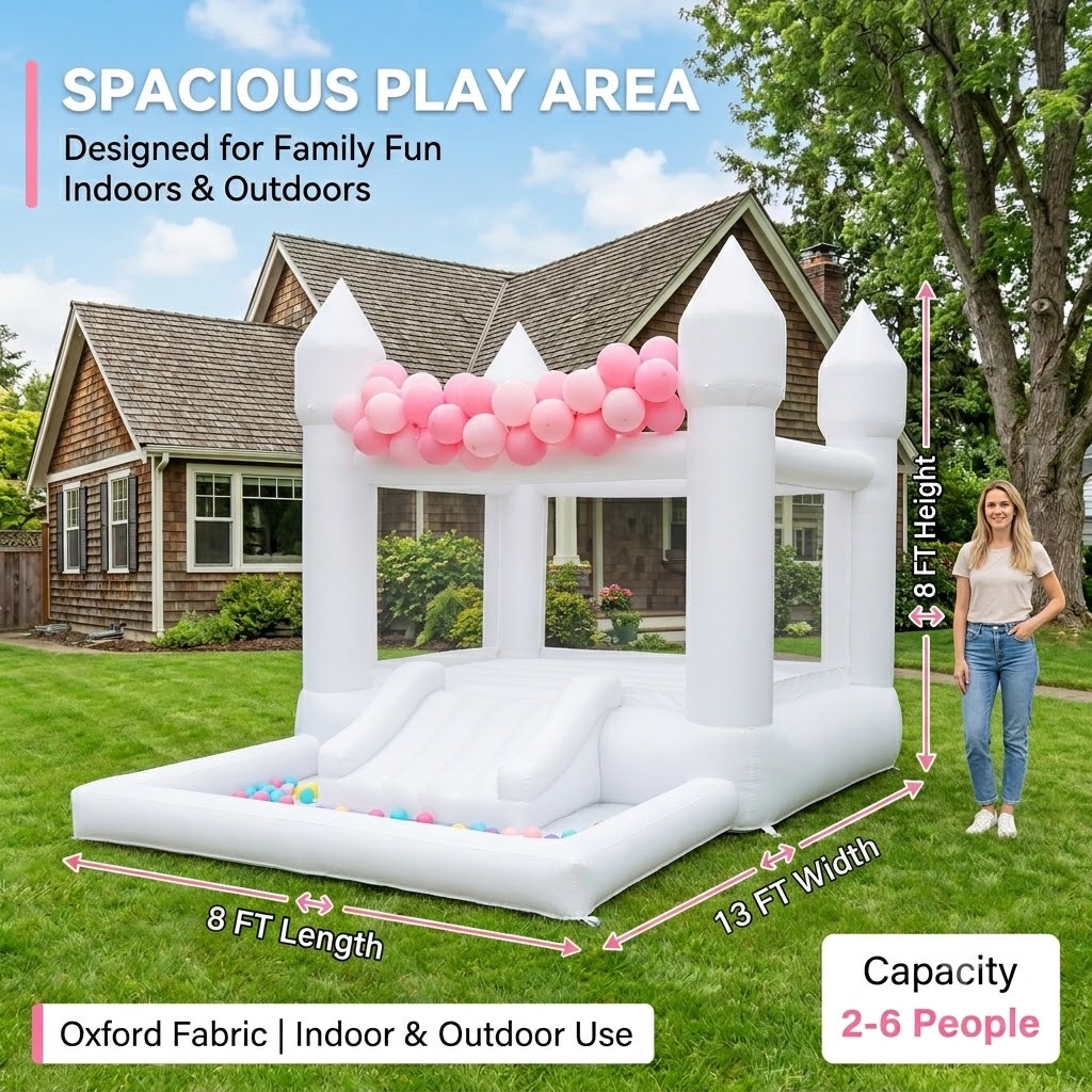 (Come with blower)13x8x8FT Inf - Kids Indoor Outdoor Trampoline ulasan dan harga
