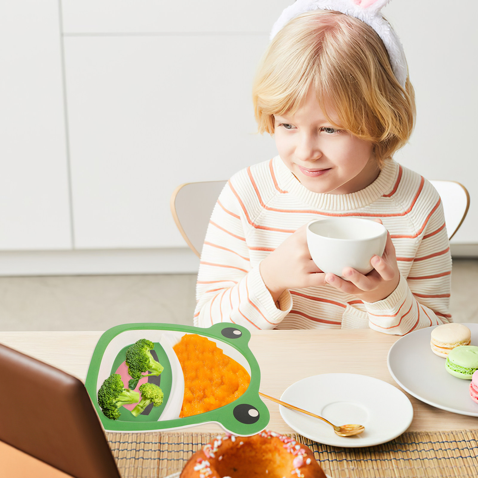 1Set Bamboo Fiber Kids Dining  - Kids Outdoor Dining Set ulasan dan harga
