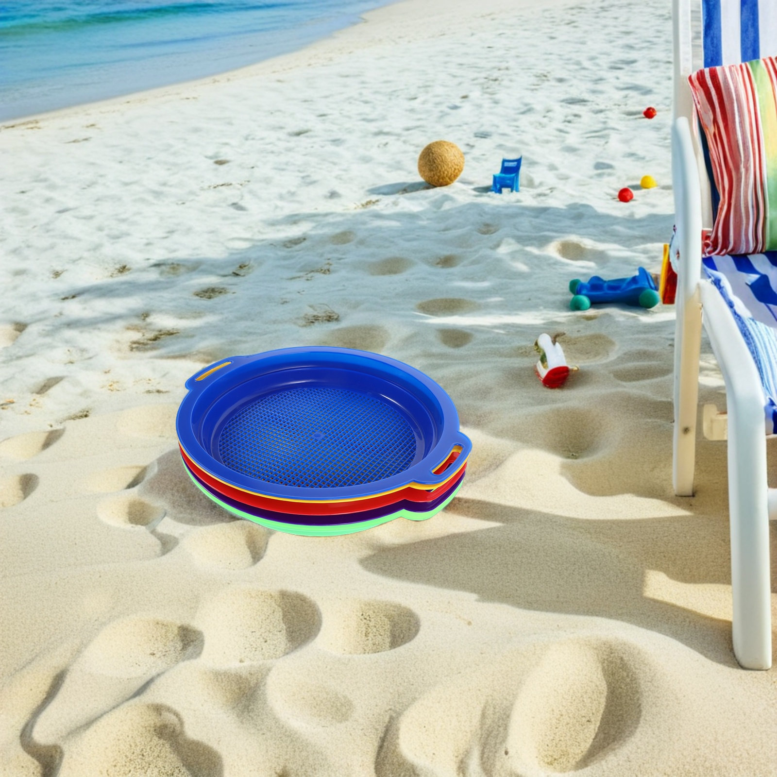5Pcs Beach Sand Sifter Set Mes - Kids Outdoor Sandbox ulasan dan harga