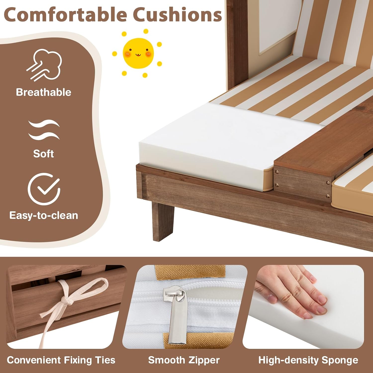 Wood Double Kids Chaise Lounge - Kids Outdoor Lounge ulasan dan harga