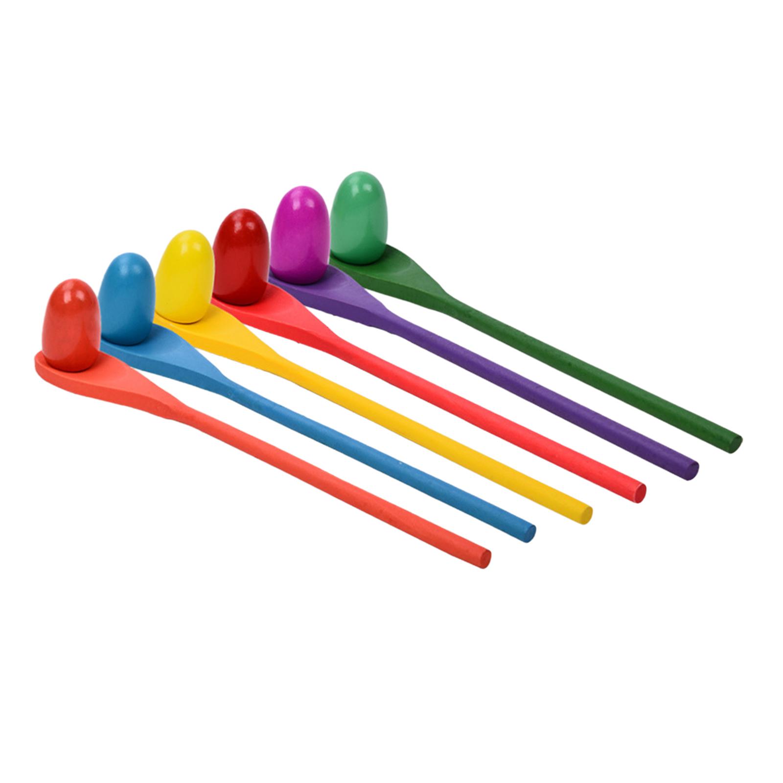 6 Pieces Egg Spoon Race Game H - Kids Outdoor Yard Toys ulasan dan harga