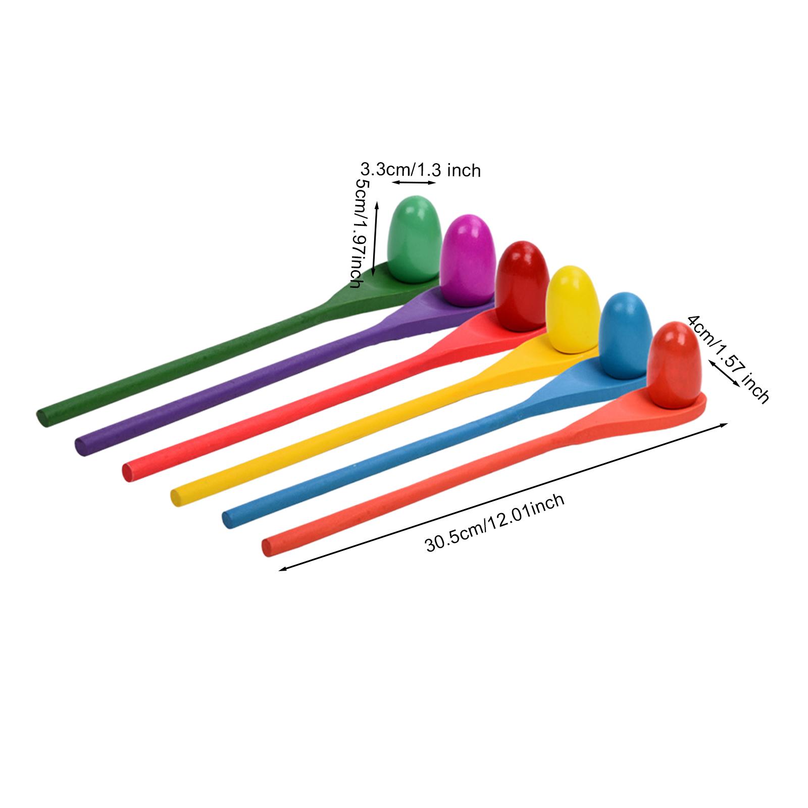 6 Pieces Egg Spoon Race Game H - Kids Outdoor Yard Toys ulasan dan harga