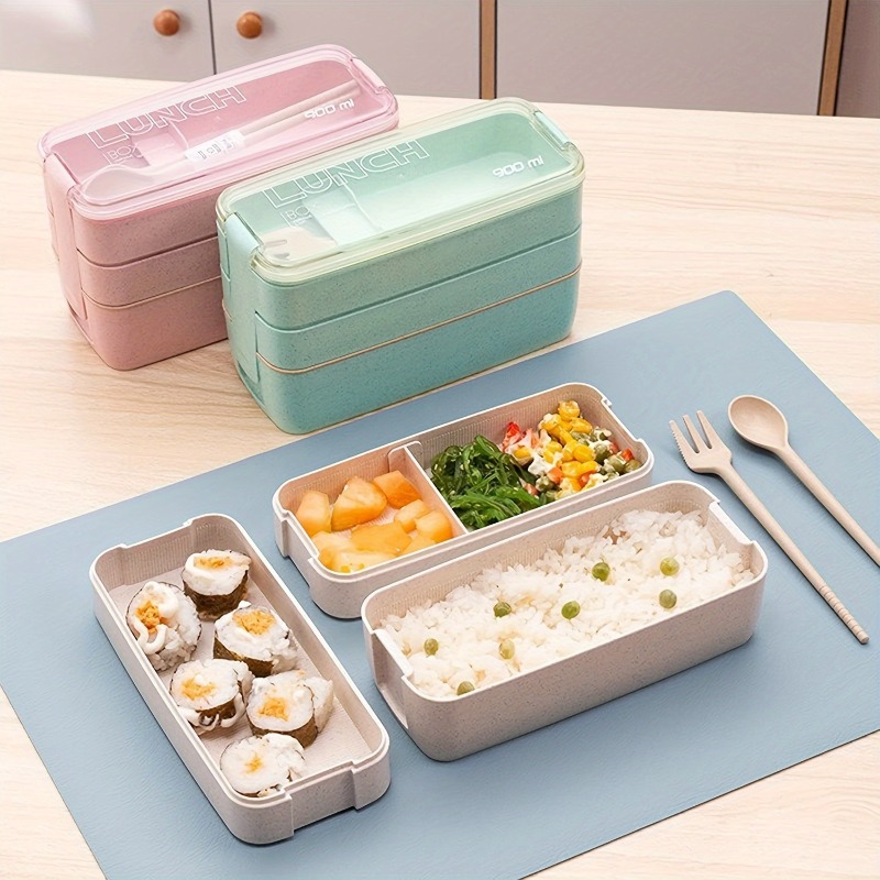 Portable Bento Box, 3-layers L - Kids Outdoor Dining Set ulasan dan harga