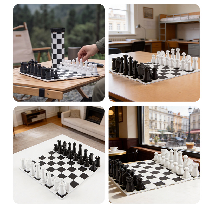 2 in 1 Portable Chess Game Set - Kids Outdoor Storage ulasan dan harga